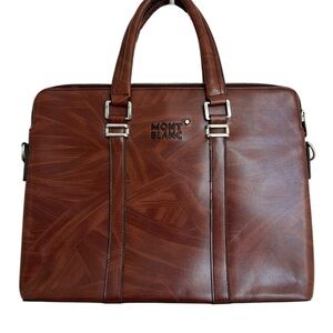Mont Blanc Rich Brown Leather Briefcase